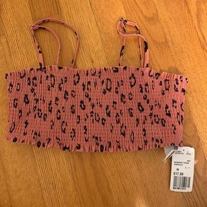 Mauve cheetah bandeau bikini top size M runs small